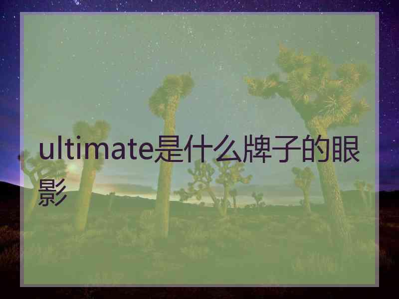 ultimate是什么牌子的眼影