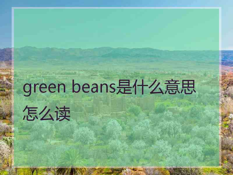 green beans是什么意思怎么读