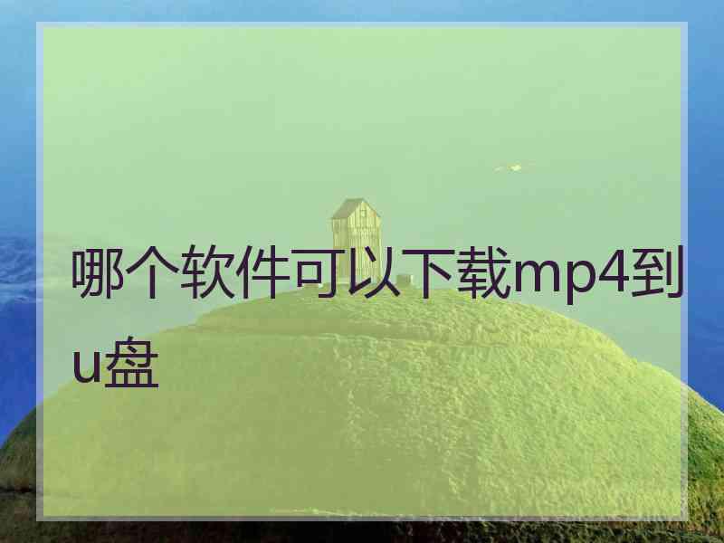 哪个软件可以下载mp4到u盘