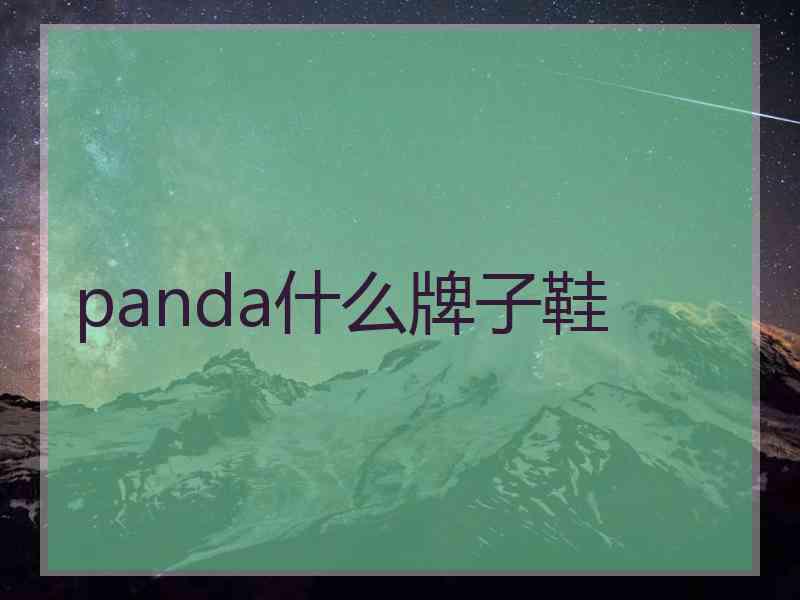 panda什么牌子鞋