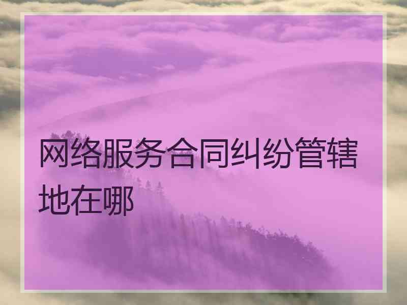 网络服务合同纠纷管辖地在哪