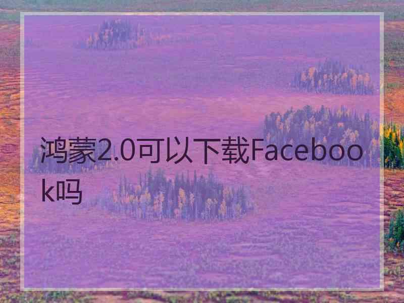 鸿蒙2.0可以下载Facebook吗