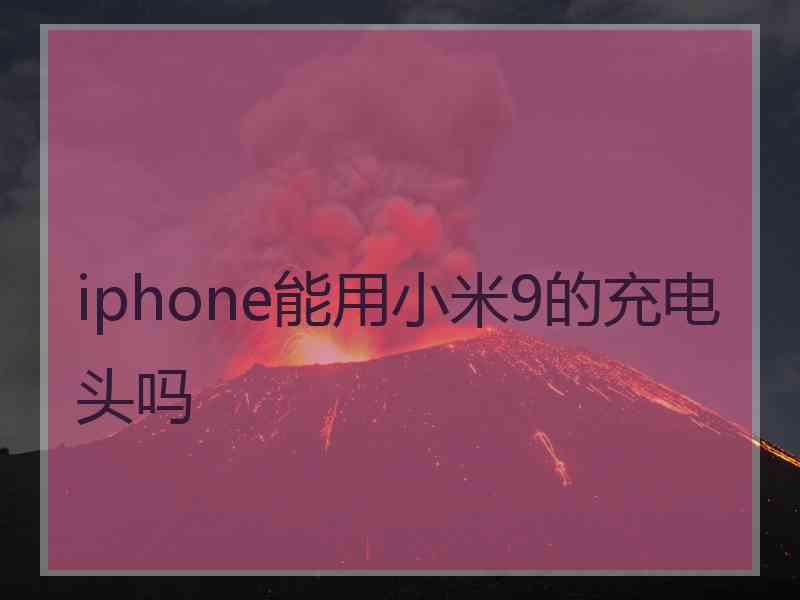 iphone能用小米9的充电头吗