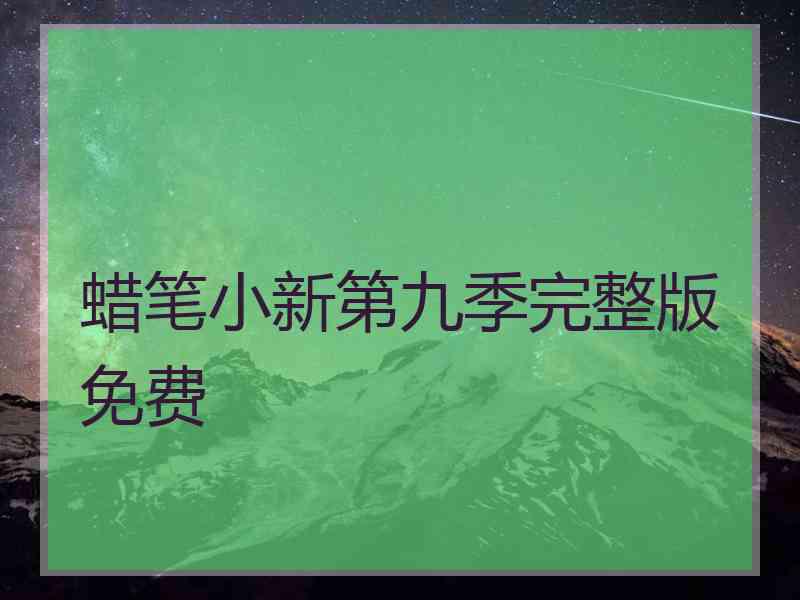 蜡笔小新第九季完整版免费