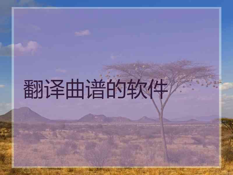 翻译曲谱的软件