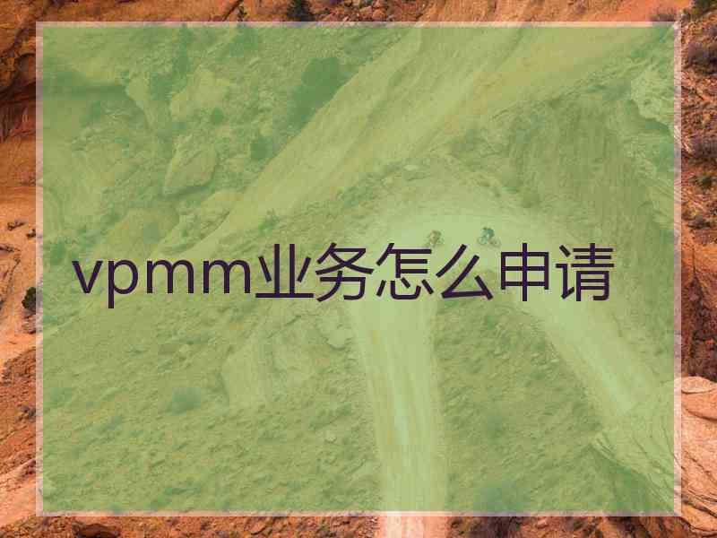 vpmm业务怎么申请