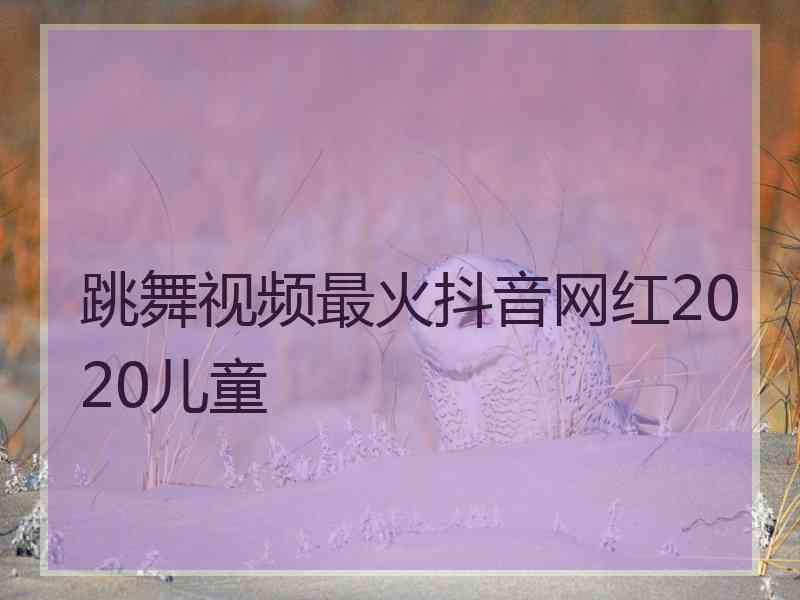 跳舞视频最火抖音网红2020儿童