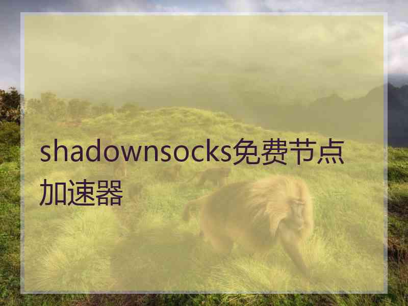 shadownsocks免费节点加速器