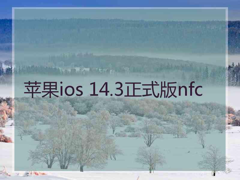 苹果ios 14.3正式版nfc