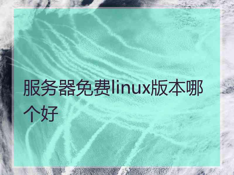 服务器免费linux版本哪个好