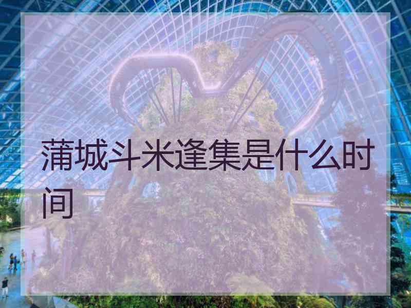 蒲城斗米逢集是什么时间