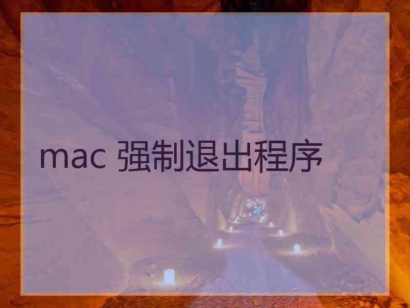 mac 强制退出程序