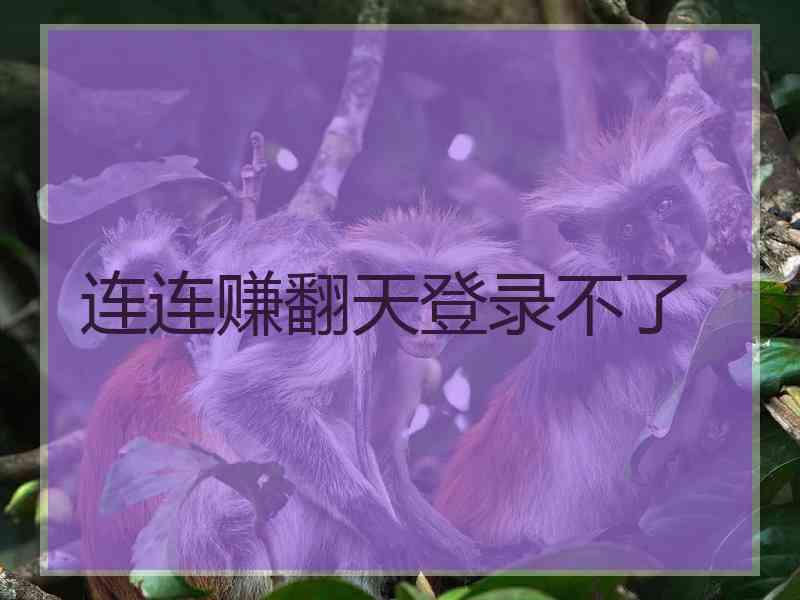 连连赚翻天登录不了