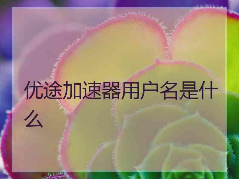 优途加速器用户名是什么