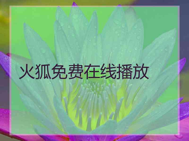 火狐免费在线播放