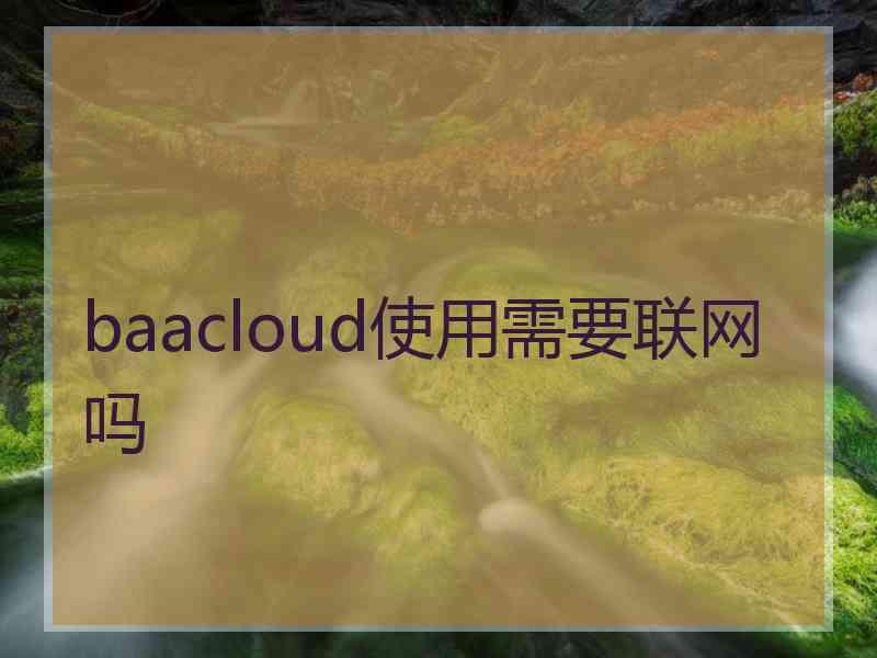 baacloud使用需要联网吗