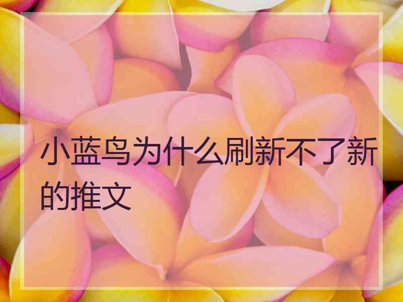 小蓝鸟为什么刷新不了新的推文