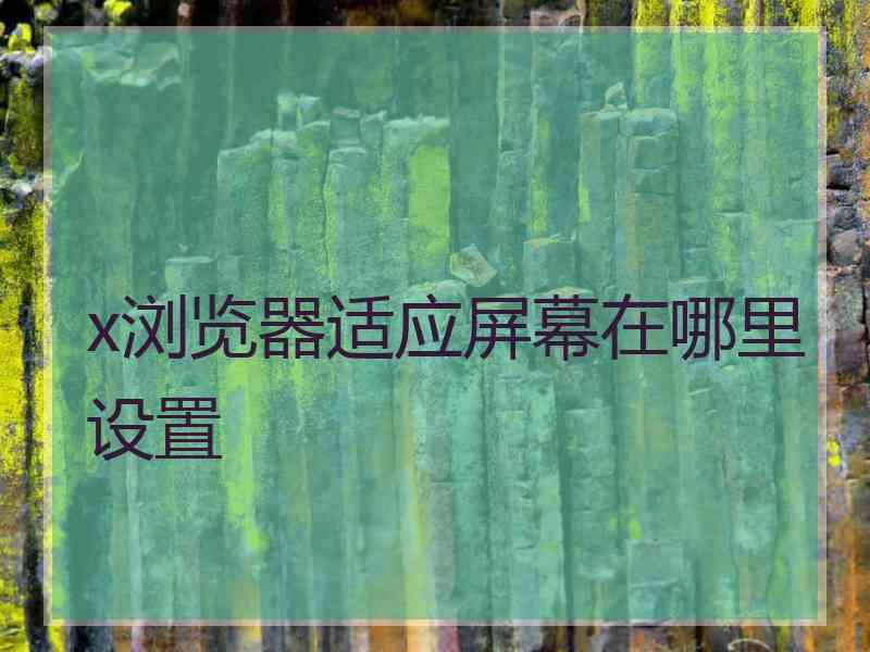 x浏览器适应屏幕在哪里设置