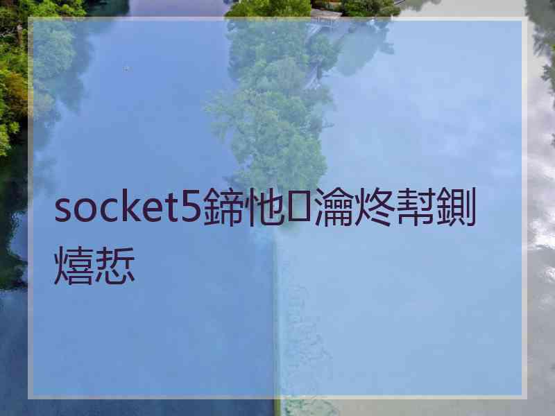 socket5鍗忚瀹炵幇鍘熺悊