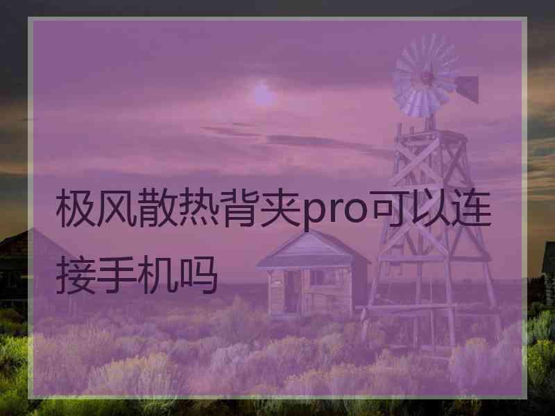 极风散热背夹pro可以连接手机吗