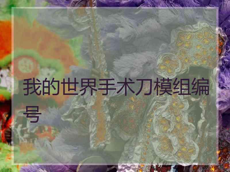 我的世界手术刀模组编号