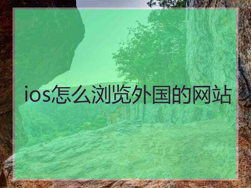 ios怎么浏览外国的网站