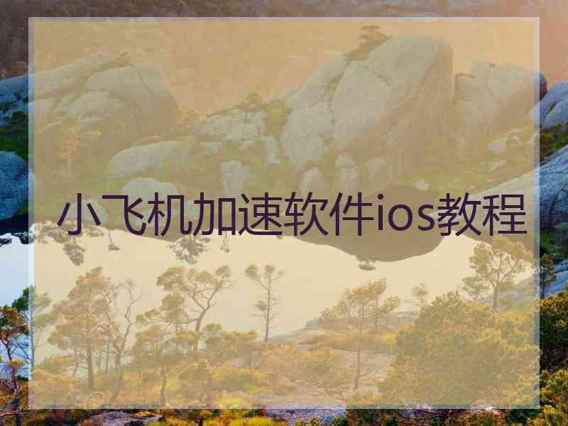 小飞机加速软件ios教程