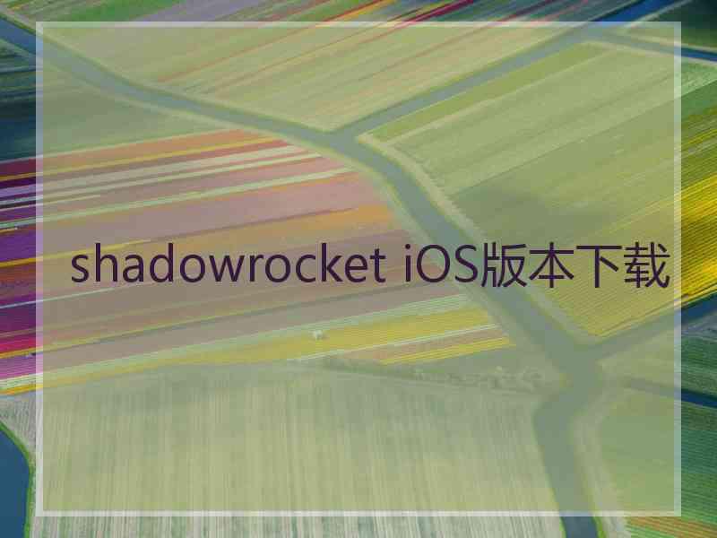 shadowrocket iOS版本下载