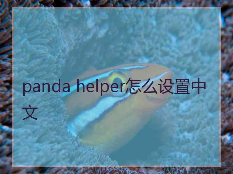 panda helper怎么设置中文