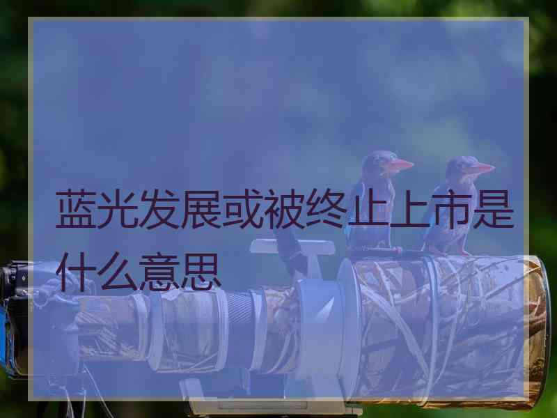 蓝光发展或被终止上市是什么意思