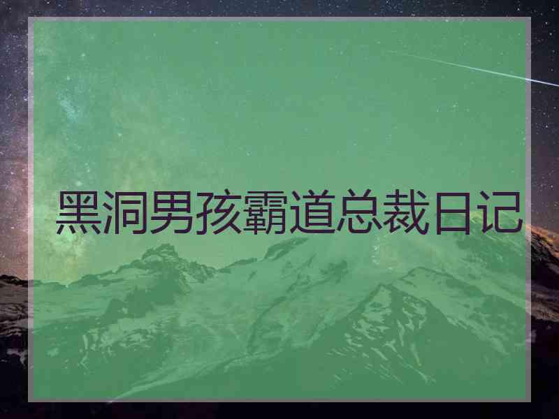 黑洞男孩霸道总裁日记