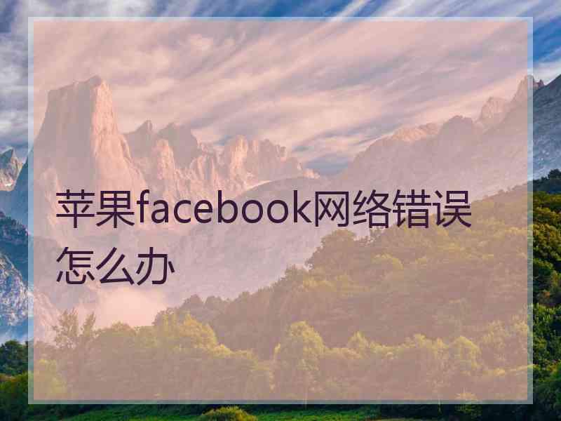 苹果facebook网络错误怎么办