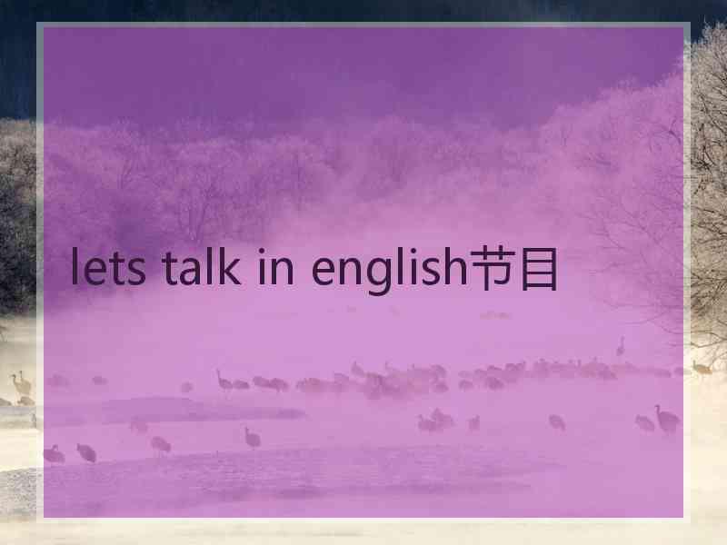 lets talk in english节目