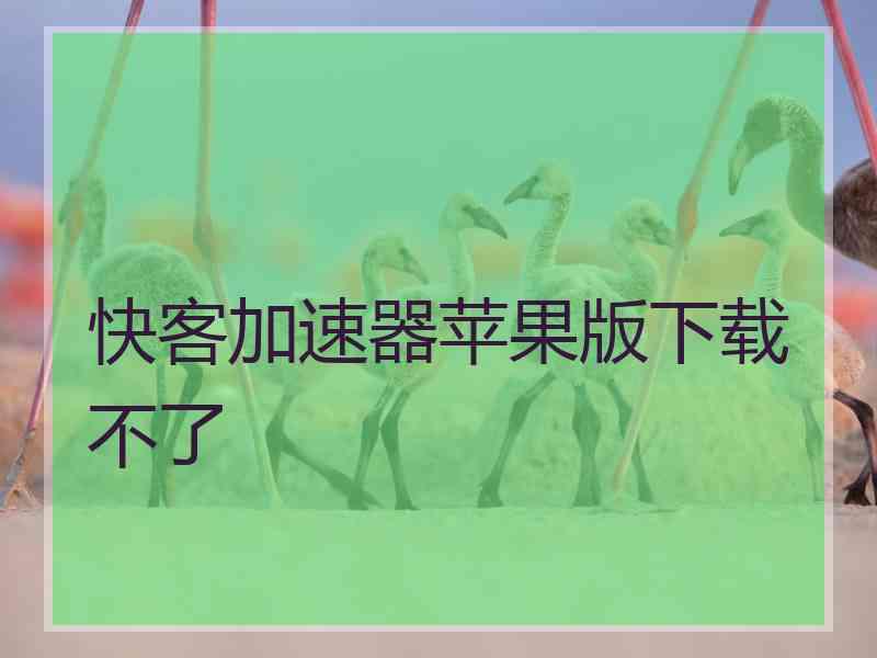 快客加速器苹果版下载不了