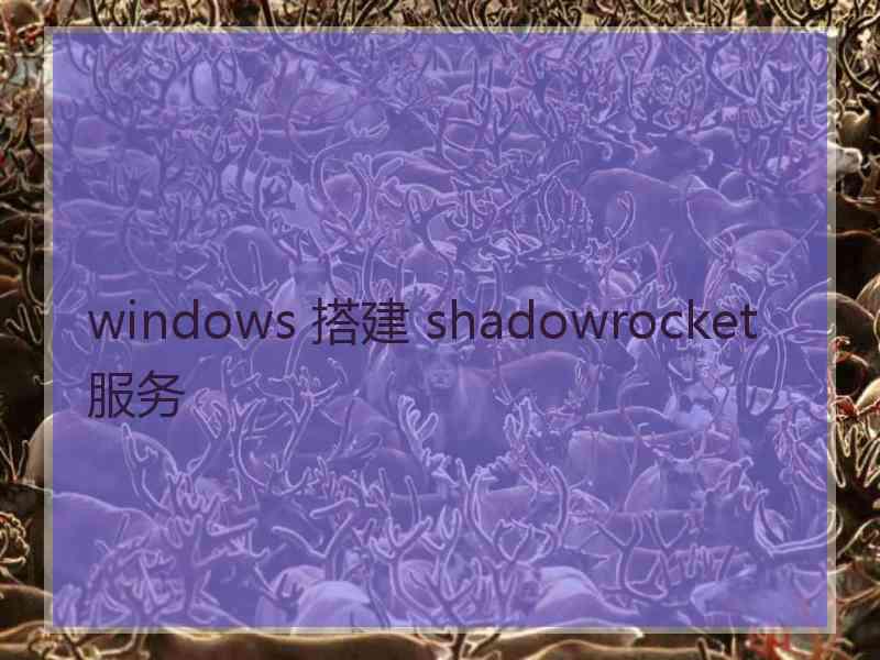 windows 搭建 shadowrocket 服务