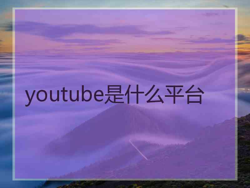 youtube是什么平台