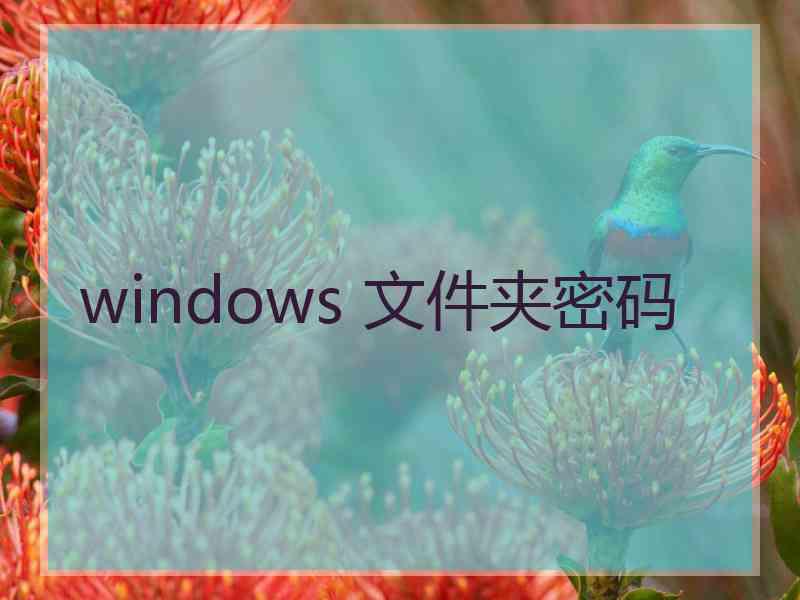 windows 文件夹密码