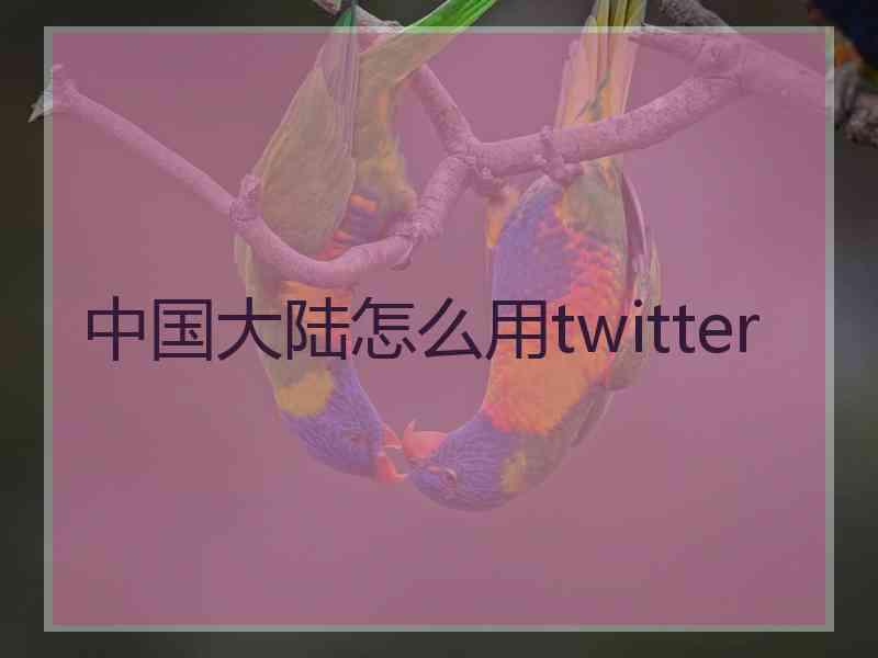 中国大陆怎么用twitter