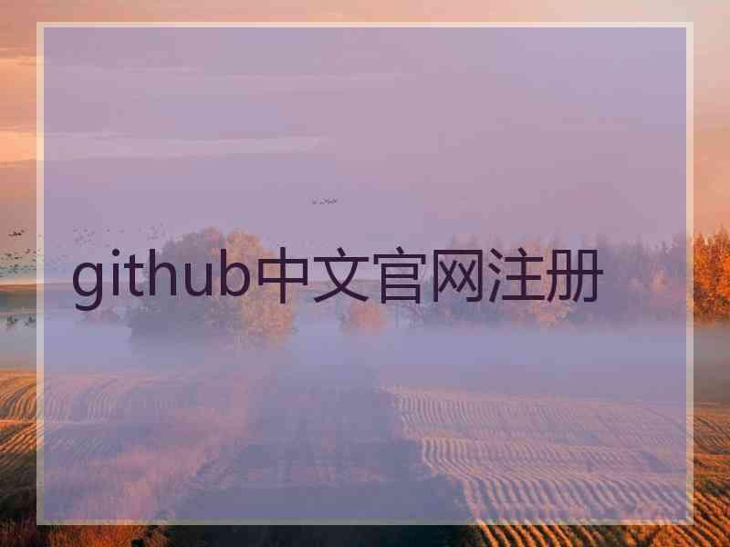 github中文官网注册