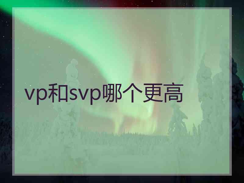 vp和svp哪个更高