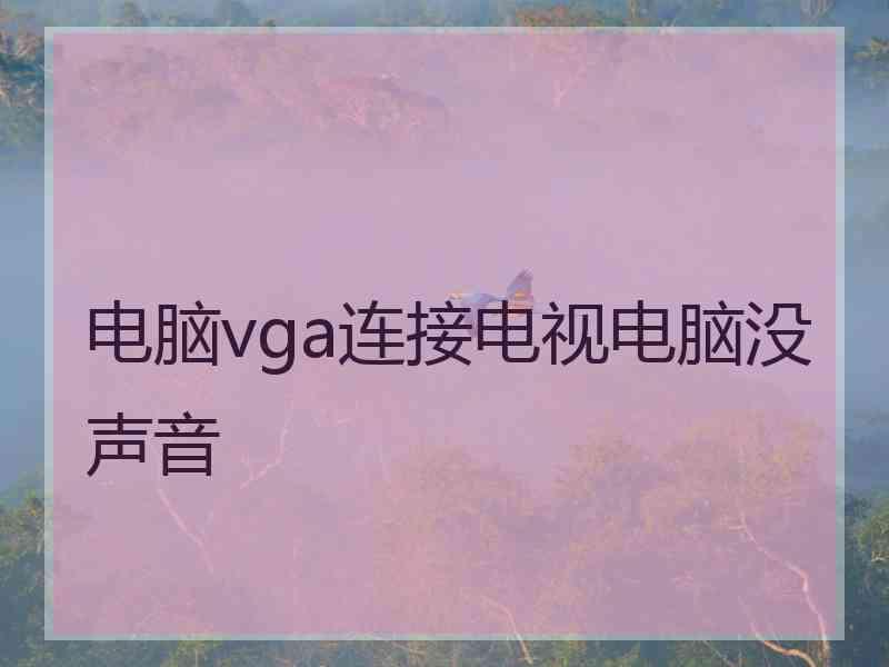 电脑vga连接电视电脑没声音