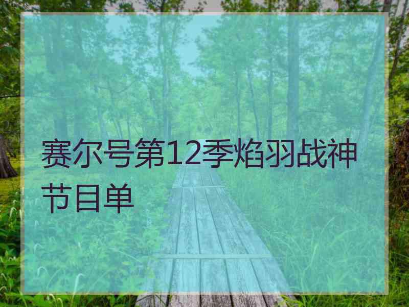 赛尔号第12季焰羽战神节目单