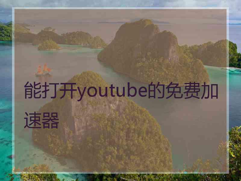 能打开youtube的免费加速器