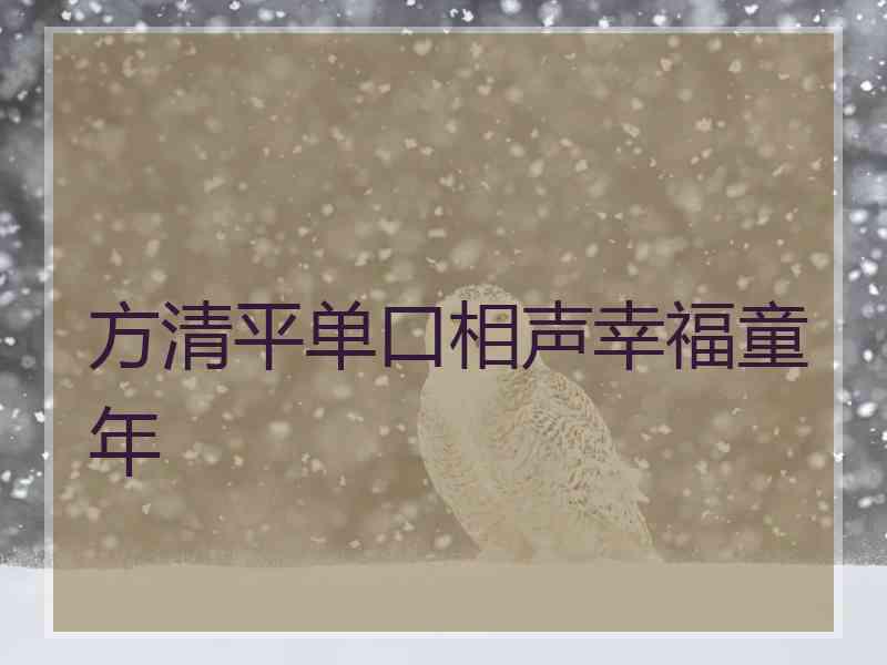 方清平单口相声幸福童年