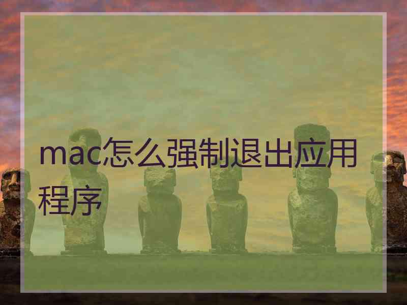 mac怎么强制退出应用程序