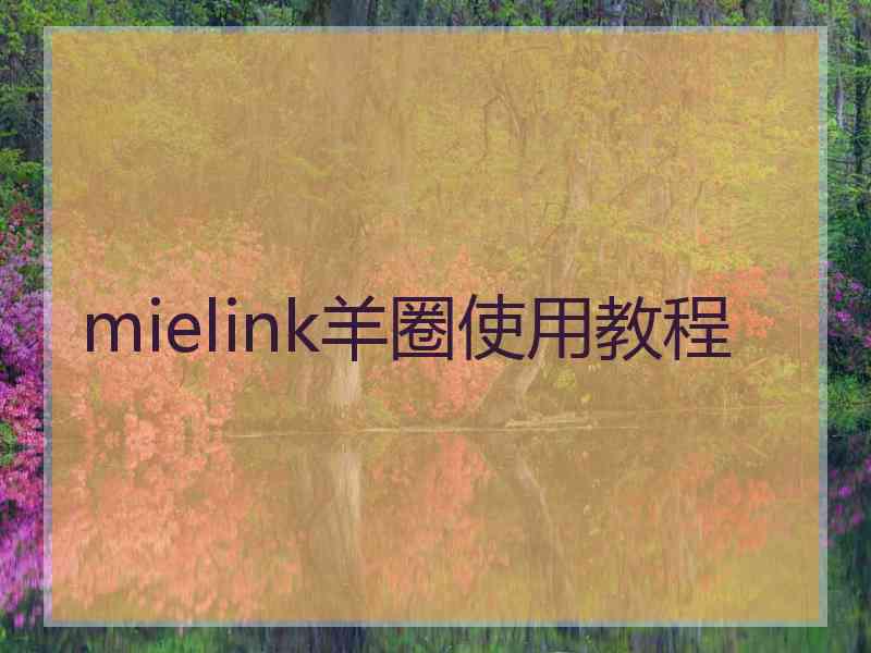 mielink羊圈使用教程