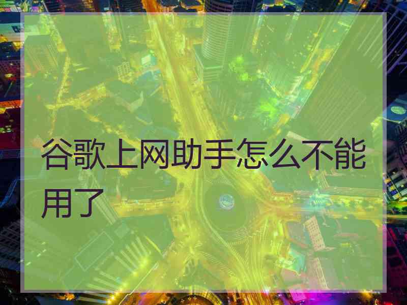 谷歌上网助手怎么不能用了