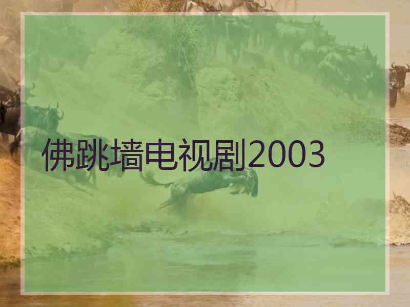 佛跳墙电视剧2003