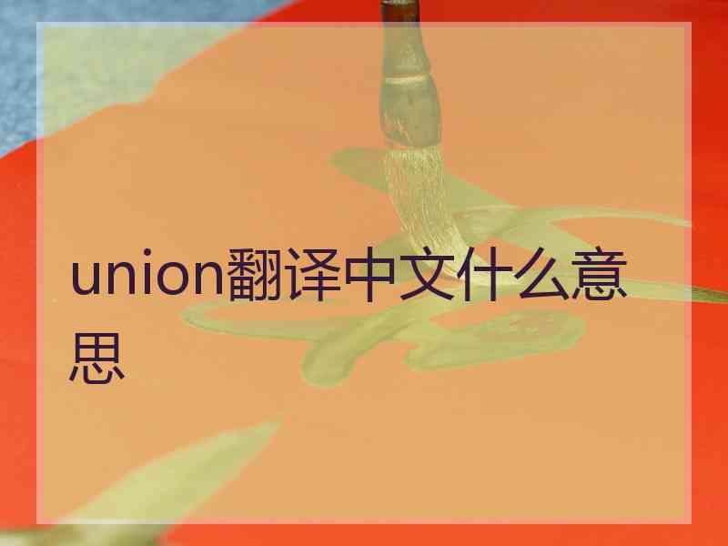 union翻译中文什么意思