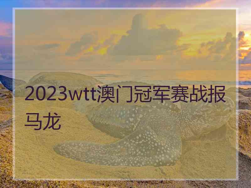 2023wtt澳门冠军赛战报马龙